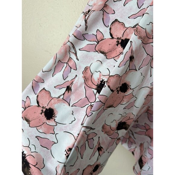 George Woman Skirt Sz 18W/20W Pink Floral Fairy Print Bloom Swing Stretch A Line - Picture 3 of 11